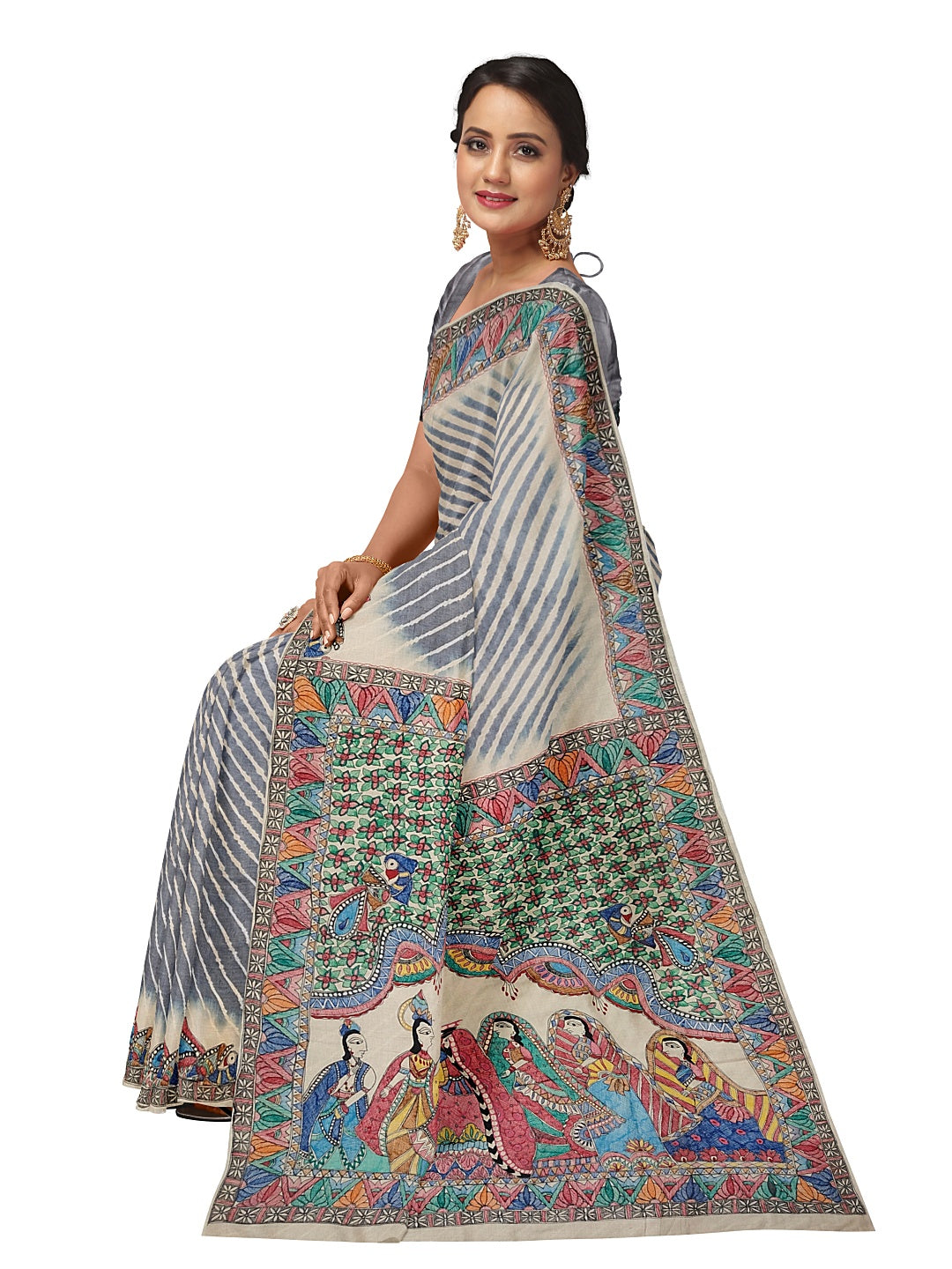 Ram and Sita on Leheriya Saree – A Divine Love Story in Tradition